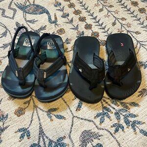 Reefs toddler 9/10 and Quiksilver flip flops